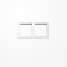 Jung SPAS5820NAWW Rahmen 2fach, mit Schriftfeld, waagerechte Montage, Duroplast antimikrobiell, AS 500 antimikrobiell, alpinweiß