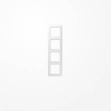 Jung SPAS584WW Rahmen 4fach, senkrechte und waagerechte Montage, Duroplast antimikrobiell, AS 500, alpinweiß