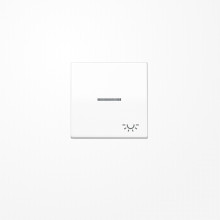 Jung SPAS591KO5LWW Wippe mit Lichtleiter, Symbol Licht, Duroplast antimikrobiell, Serie AS, alpinweiß