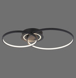 JUST LIGHT ASMINA LED Deckenleuchte Warmweiss 27,6W 2-fach schwarz 14540-18