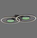 JUST LIGHT TUNEL LED Deckenleuchte CCT Dimmbar 35,8W 2-fach schwarz 15160-18