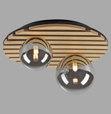 JUST LIGHT GERDA STIKA Deckenleuchte G9 max. 5W 2-fach Holz-natur 15208-79