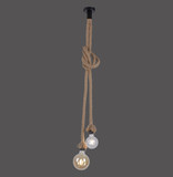 JUST LIGHT ROPE Pendelleuchte E27 max. 15W 2-fach schwarz 15482-18