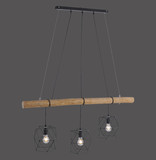 JUST LIGHT EDGAR Pendelleuchte E27 max.180W 3-fach schwarz 15503-18