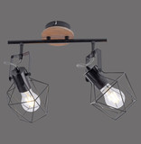 JUST LIGHT JARO Wand- und Deckenleuchte E27 max. 60W 2-fach Holz-natur 15672-78