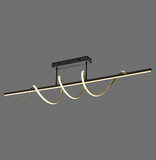 JUST LIGHT EMANDA LED Deckenleuchte Warmweiss Dimmbar 36W schwarz/messing 19112-68