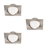 Kanlux Einbauleuchten-Set inklusive Lampe TRIBIS II 3er-Pack LED GU10 Chrom Matt 3x 23845
