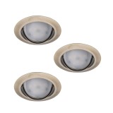 Kanlux Einbauleuchten-Set inklusive Lampe TRIBIS II 3er-Pack LED GU10 Messing 3x 23846