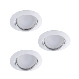 Kanlux Einbauleuchten-Set inklusive Lampe TRIBIS II LED GU10 Weiß 3x 23854