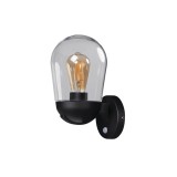 Kanlux Außenleuchte, Outdoorlampe LIEGO E27 Schwarz IP44 Bewegungssensor 36533