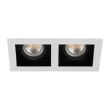 Kanlux Einbaurahmen Aret 2-flammig 2xGU10/GU5,3 Weiß Schwarz Aluminium 18,5x10cm 38366