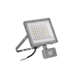 Kanlux LED Fluter Acete 30W CCT warm-/neutral-/tageslichtweiss 3000K/4000K/6500K Bewegungsmelder IP44 Grau Aluminium 38497
