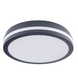 Kanlux LED Deckenleuchte Beno rund 30W einstellbar CCT warm-/neutralweiss 3000K/3500K/4000K IP65 Graphit Ø26cm 38783