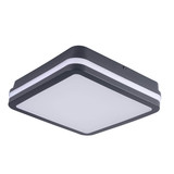 Kanlux LED Deckenleuchte Beno eckig 18W einstellbar CCT warm-/neutralweiss 3000K/3500K/4000K Bewegungsmelder IP65 Graphit 22x22cm 38788