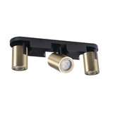 Kanlux Deckenstrahler Laurin 3-flammig 3xGU10 Schwarz Gold Aluminium 33,5cm 38962