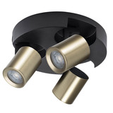 Kanlux Deckenstrahler Laurin 3-flammig 3xGU10 Schwarz Gold Aluminium Ø22cm 38963