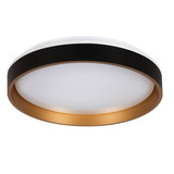 Kanlux LED Deckenleuchte Soln 25W CCT warm-/tageslichtweiss 2700-6500K 90Ra dimmbar Fernbedienung Schwarz Gold Metall Ø38cm 39111