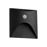 Kanlux LED Wandeinbauleuchte Exin 2,5W warmweiss 3000K Bewegungsmelder IP65 Schwarz Aluminium 39130