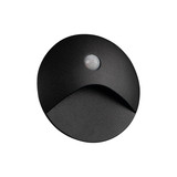Kanlux LED Wandeinbauleuchte Exin 2,5W neutralweiss 4000K Bewegungsmelder IP65 Schwarz Aluminium Ø8cm 39136