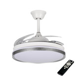 Kanlux LED Deckenleuchte mit Ventilator Plave 36W CCT warm-/neutral-/tageslichtweiss 3000K/4000K/6500K Fernbedienung Weiß Silber Ø49cm 46372