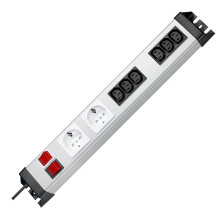 Kopp Steckdosenleiste Powerversal 2x3-fach IEC-320C13 mit Schalter