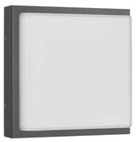 LCD Wand- & Deckenleuchte LED Bewegungsmelder Graphit 12W Warmweiss IP44 25x25x9,5cm 045LEDSEN Made in Italy