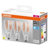 OSRAM LED Lampe BASE Classic 3er-Pack Filament E27 7,5W 1055Lm neutralweiss 4000K wie 75W