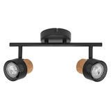 OSRAM LED Deckenleuchte DECOR SPOT CORK BLACK 2x3.4W 927 DIM Dimmbar Warm weiß 4099854470639
