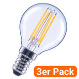 3er-Pack LEDVANCE LED Lampe E14 Classic Filament P40 4.2W 470lm Neutralweiss 4000K wie 40W 4099854556531