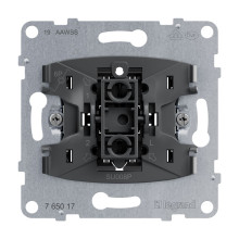 Legrand SEANO Taster-Einsatz mit Wechselkontakt und N-Klemme, Steckklemmen, Beleuchtung- Kontrollfunktion nachrüstbar 10AX, 765017
