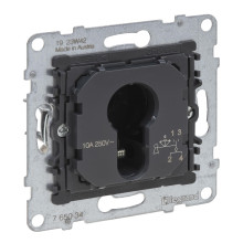 Legrand SEANO Schlüssel-Jalousietaster-Einsatz für DIN-Halbzylinder, 2-polig, 6A, 250V, kompatibel mit DIN-Halbzylinder, Einbautiefe: 45mm, 765034