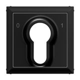 Legrand SEANO Abdeckung für Schlüsselschalter 0-1 mit DIN-Halbzylinder, Schwarz, 765333