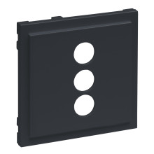 Legrand SEANO Abdeckung für 3-fach RCA (Cinch)-Anschlussdose, 3 separate Cinch-Anschlüsse, Anthrazit, 765486