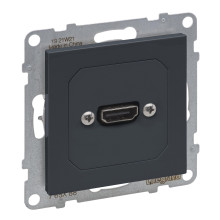 Legrand SEANO HDMI 1.3 Anschlusseinheit vorverdrahtet, Einsatz inklusive Abdeckung, Kabel 15cm, Anthrazit, 765488