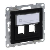 Legrand SEANO 2-fach Key-Stone-Adapter zum Einschnappen von Key-Stone-Datendosen, Key-Stone Modul, Schwarz, 765802