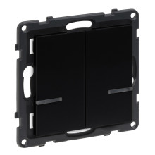 Legrand SEANO with Netatmo Wandsender Licht - 2-fach, 2 Schaltwippen, LED-Batteriestatus, Befestigung auf jeder Oberfläche, Smart Home, Schwarz, 765834