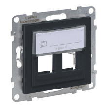 Legrand SEANO 2-fach Key-Stone-Adapter zum Einschnappen von Key-Stone-Datendosen, Key-Stone Modul, Anthrazit, 765902