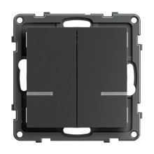 Legrand SEANO with Netatmo Wandsender Licht - 2-fach, 2 Schaltwippen, LED-Batteriestatus, Befestigung auf jeder Oberfläche, Smart Home, Anthrazit, 765934