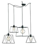 LUCE Design Brookyln Pendelleuchte 4fach E27 Schwarz