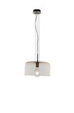LUCE Design Gibus Pendelleuchte E27 Bernsteinfarbe, Chrom
