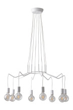 LUCE Design Habitat Hängeleuchte Kronleuchter 8fach E27 Weiß