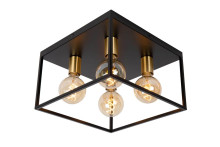 Lucide RUBEN Deckenleuchte 4x E27 Schwarz, Mattes Gold, Messing 00124/14/30