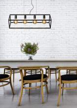 Lucide FABIAN Pendelleuchte 4x E27 Schwarz 00425/04/30