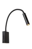 Lucide ALEC LED Wandleuchte G9 3W mit flexiblem Lesearm Schwarz 03246/03/30