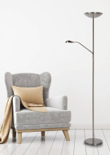 Lucide ZENITH LED Stehleuchte 20W dimmbar drehbar Chrom Matt 19791/24/12