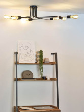 Lucide LESTER Deckenleuchte 8x E27 Schwarz 21112/08/30