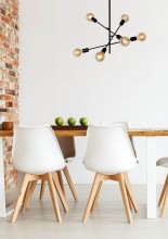 Lucide LESTER Deckenleuchte 6x E27 drehbar Schwarz, Nickel 21119/06/30