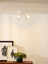 Lucide XYRUS LED Deckenleuchte 2x GU10 Dim-to-warm 2x 5W dimmbar 360° drehbar Weiß 95Ra 23954/11/31