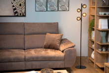 Lucide TYCHO Stehleuchte 4x G9 Schwarz, Rauchfarbe Grau 45774/04/30