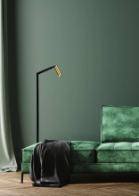 Lucide SYBIL Stehleuchte GU10 360° drehbar Schwarz, Mattes Gold, Messing 45799/01/30